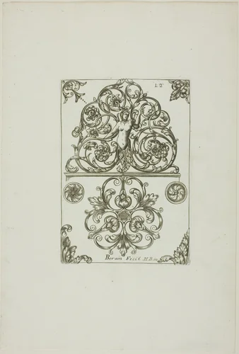 Designs for Locksmiths by Jean Bérain I, print, 1660-1711