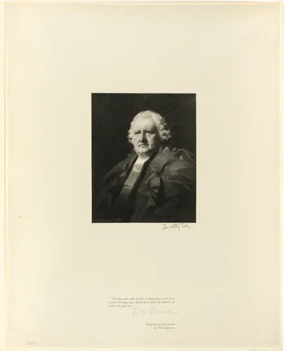 Portrait of Lord Newton, from Old English Masters by Timothy Cole, print, 1898