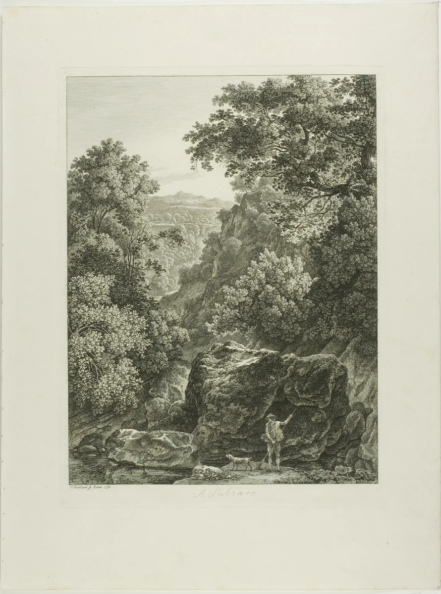 A Subiaco, from Malerisch Radierte Prospekte aus Italien by Johann Christian Reinhart, print, 1792