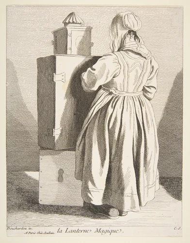 The Magic Lantern by Anne Claude Philippe de Tubières, print, 1737