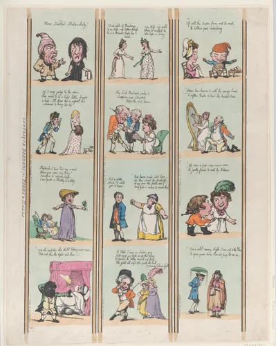 Grotesque Borders for Rooms & Halls, Plate 16 by Thomas Rowlandson, print, 1799