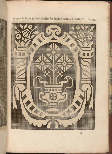 Les Secondes Oeuvres, et Subtiles Inventions De Lingerie du Seigneur Federic de Vinciolo Venitien, page 21 (recto) by Federico de Vinciolo, book, 1603