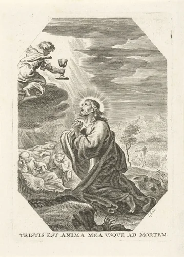 Christus in de hof van Getsemane by Unknown, print, 1586-1650