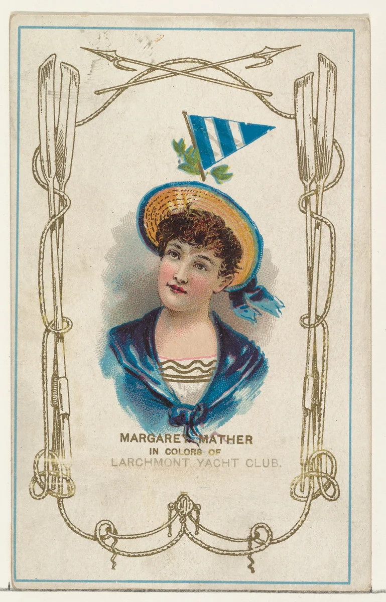 Margaret Mather in Colors of the Larchmont Yach Club, from the Yacht Colors of the World series (N140) issued by Duke Sons & Co. to promote Honest Long Cut Tobacco by W. Duke, Sons & Co., print, 1890