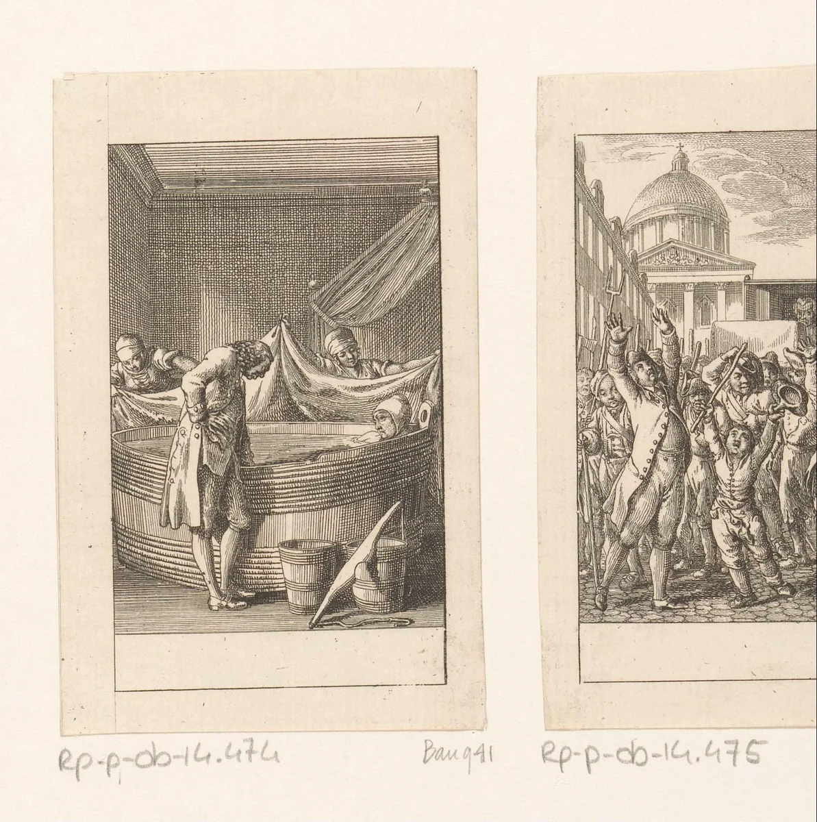 Dwaasheid van het badderen by Daniel Nikolaus Chodowiecki, print, 1782