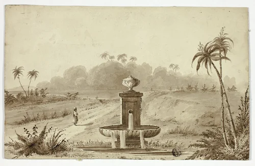 Fountain in Oasis by Unknown Artist, drawing, 1800-1899