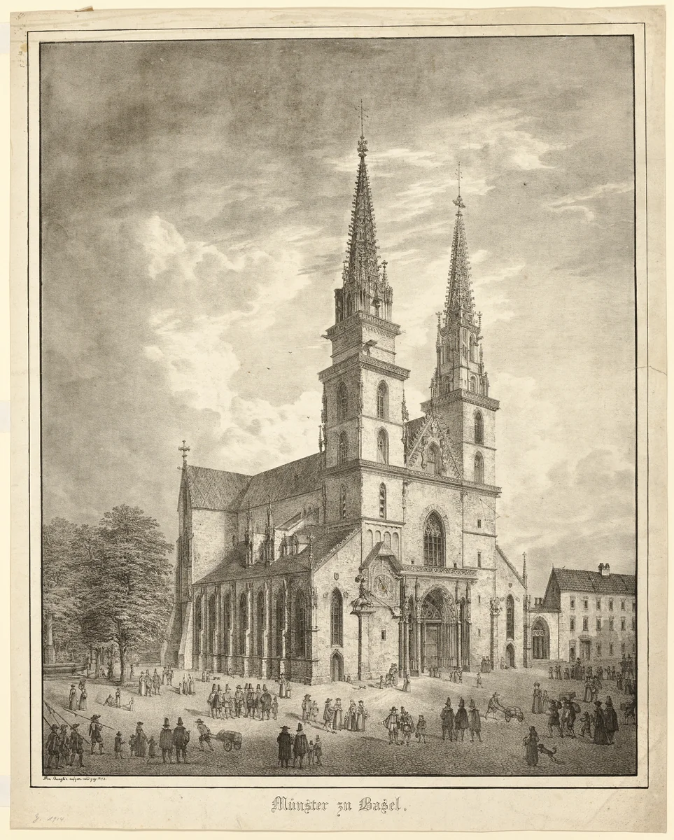 Münster zu Basel by Domenico Quaglio, print, 1823