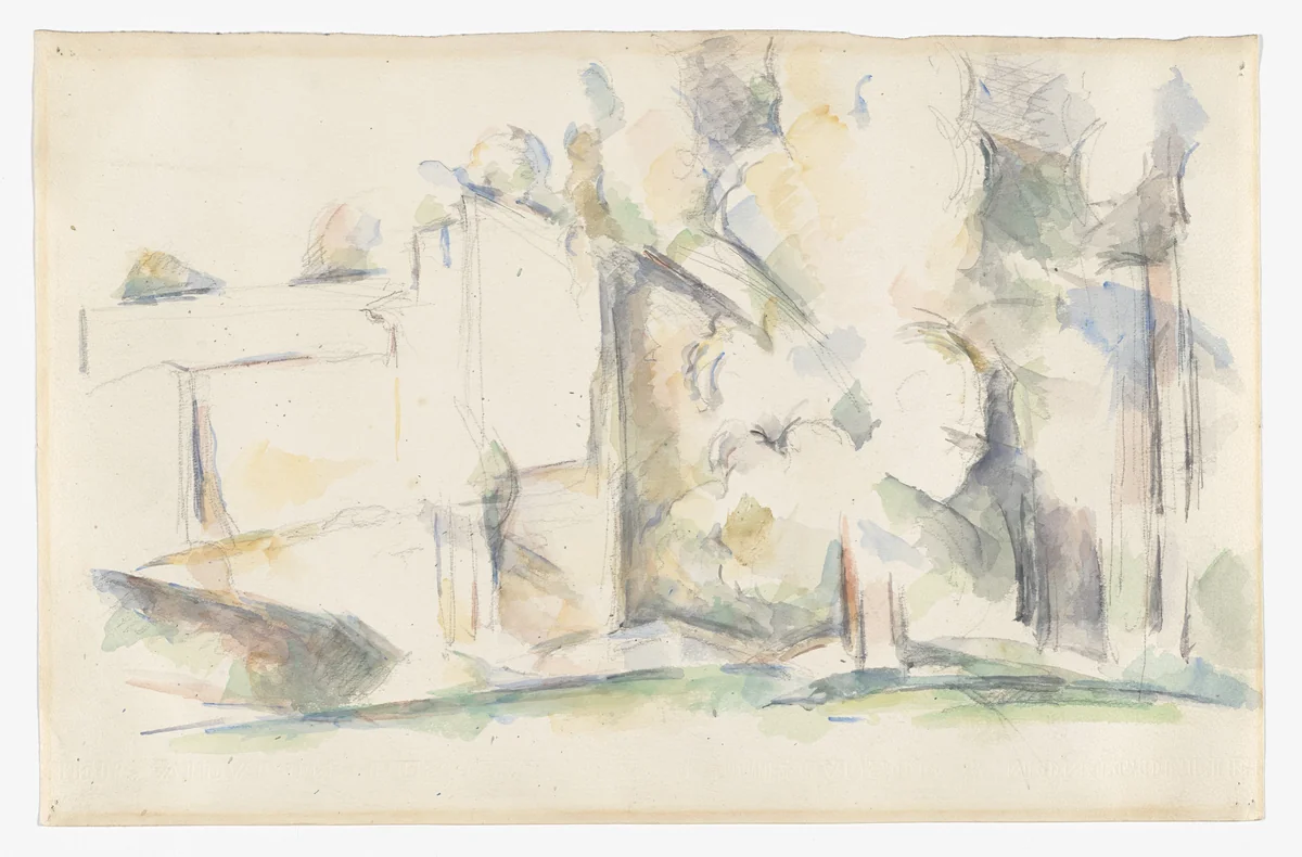 House Among Trees by Paul Cézanne, drawing, 1900