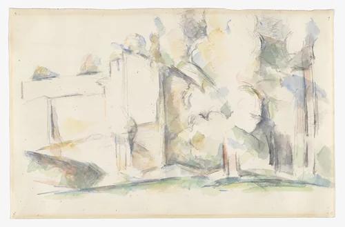 House Among Trees by Paul Cézanne, drawing, 1900