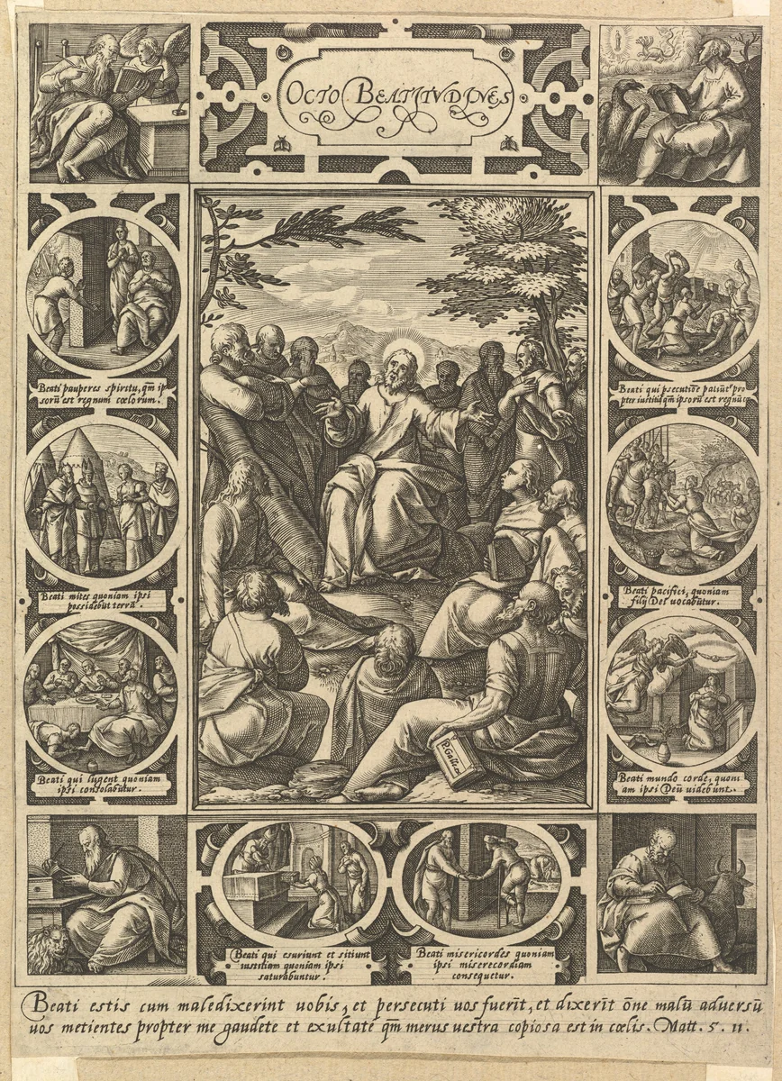 The Eight Beatitudes by Hendrick Goltzius, print, 1573-1583