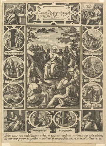 The Eight Beatitudes by Hendrick Goltzius, print, 1573-1583