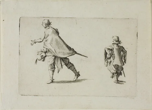 A Gentleman and his Page, from The Caprices by Jacques Callot, print, 1617-1627