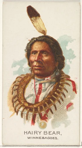 Hairy Bear, Winnebagoes, from the American Indian Chiefs series (N2) for Allen & Ginter Cigarettes Brands by Allen & Ginter, print, 1888