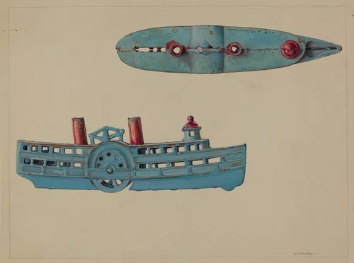 Steamboat Coin Bank by Alf Bruseth, index of american design, 1938