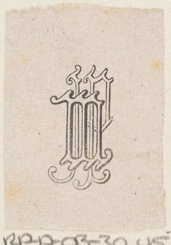 Vignet met een monogram by Isaac Weissenbruch, print, 1836-1912