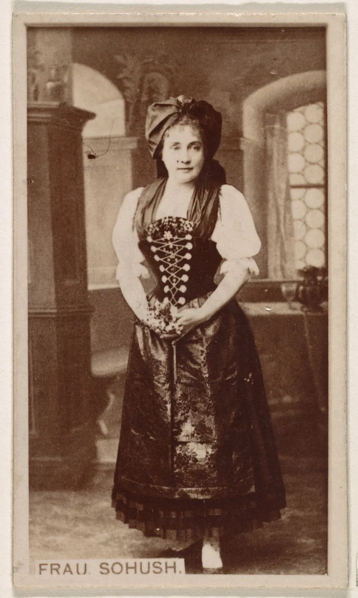 Frau Sohush, from the Actresses series (N245) issued by Kinney Brothers to promote Sweet Caporal Cigarettes by Kinney Brothers Tobacco Company, photograph, 1890
