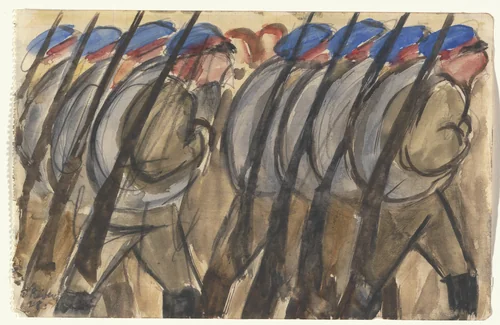 May Day, Moscow by Diego Rivera, drawing, 1928
