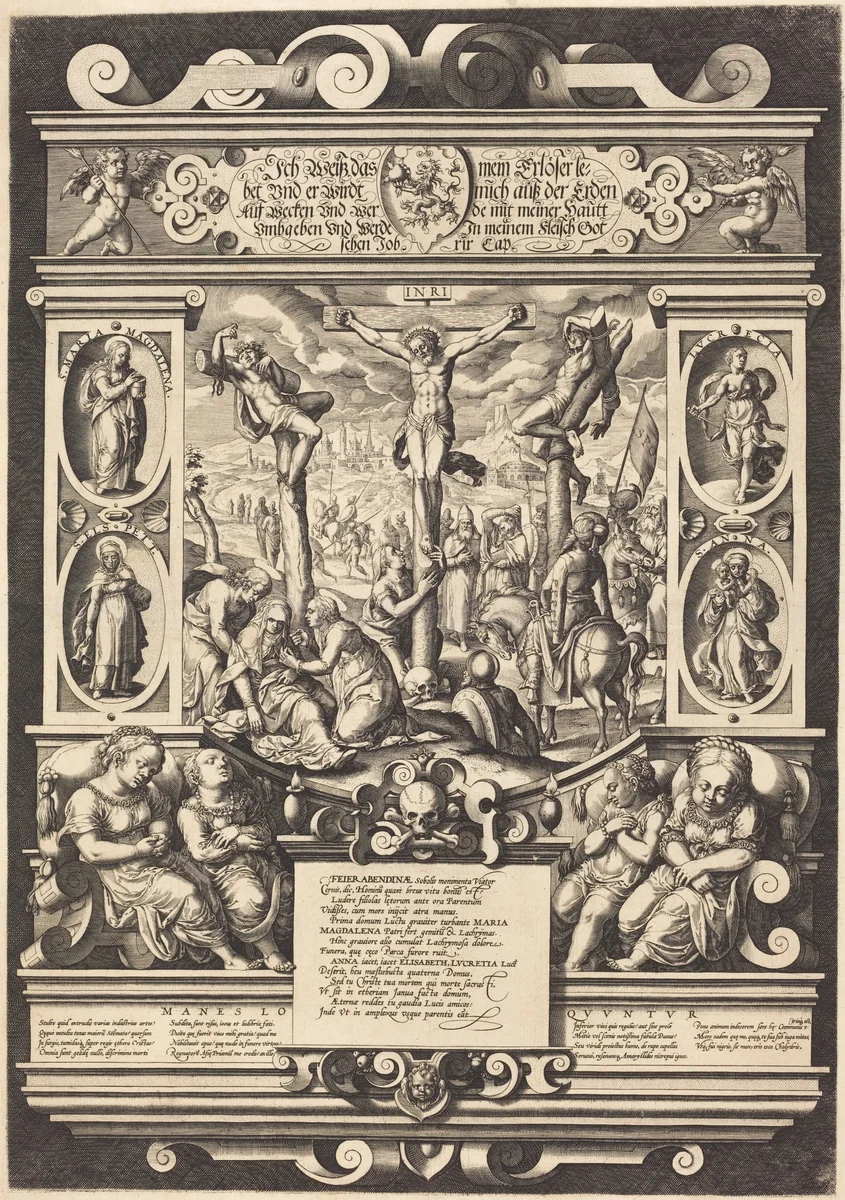 Funeral Monument to the Daughters of Feuerabend by German 16th Century, print, 1500-1599