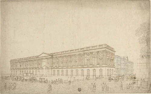 The Colonnade of the Louvre by Victor Jean Nicolle, drawing, 1774-1826