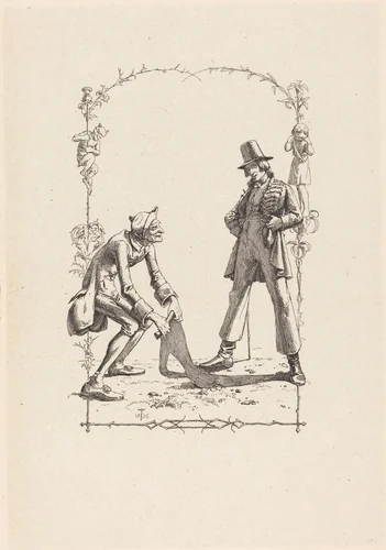 Peter Schlemihl Sells His Shadow by Adolf Schrödter, portfolio, 1805-1875