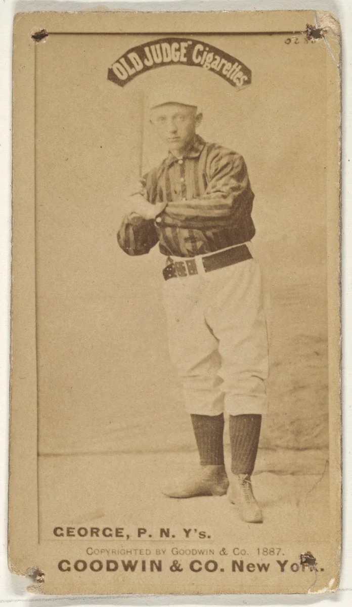 Bill George, Pitcher, New York, from the Old Judge series (N172) for Old Judge Cigarettes by Goodwin & Company, photograph, 1887