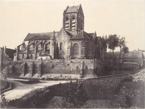 Eglise d'Auvers by Edouard Baldus, photograph, 1855