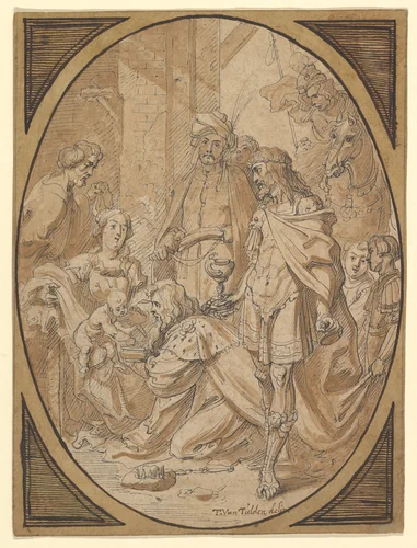 The Adoration of the Magi by Theodoor van Thulden, drawing, 1616-1669