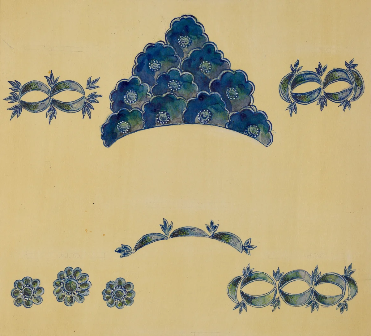 Decoration for Stoneware by A. Zimet, index of american design, 1935-1942