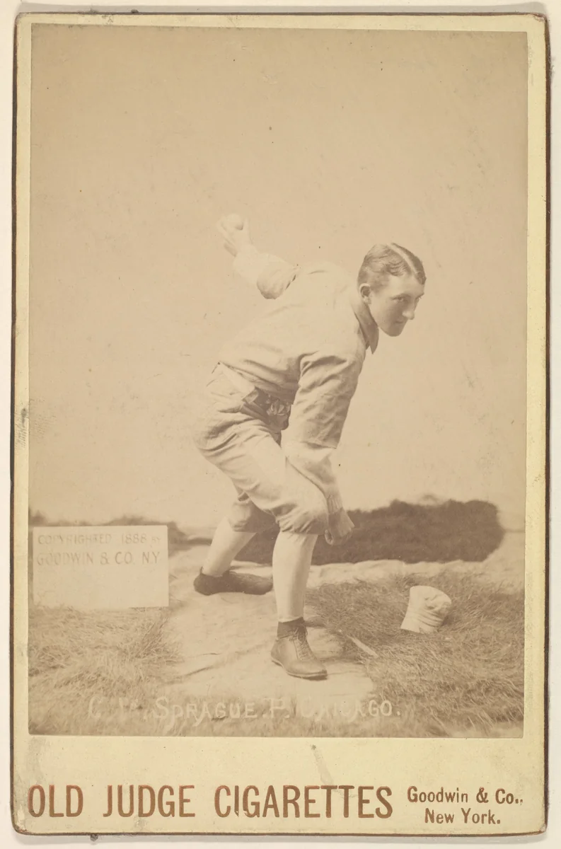 Charlie Sprague, Pitcher, Chicago, from the series Old Judge Cigarettes by Goodwin & Company, photograph, 1888
