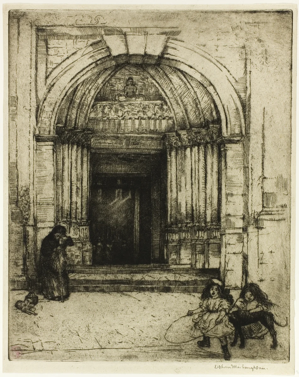 Portal of St. Germain-des-Prés by Donald Shaw MacLaughlan, print, 1900