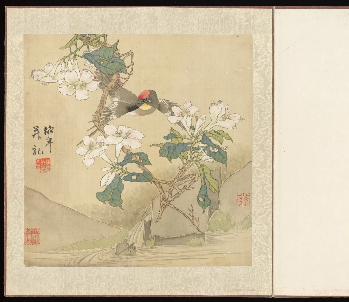 Flowers and Birds by Ren Yi (任頤), painting, 1800-1899