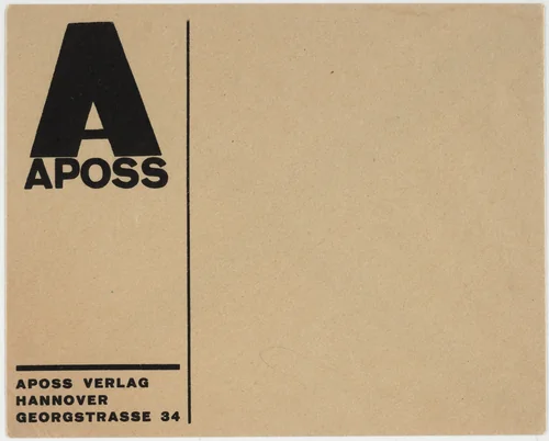 Aposs by Kurt Schwitters, design, 1924