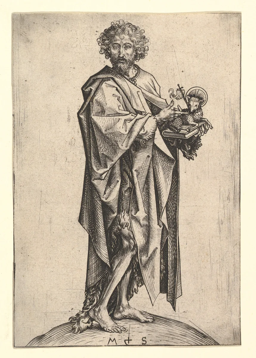 St. John the Baptist by Martin Schongauer, print, 1470-1491