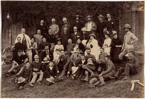 Picnic Party at Mr. Peliti's Country House, Mashobra by Raja Deen Dayal, photograph, 1887