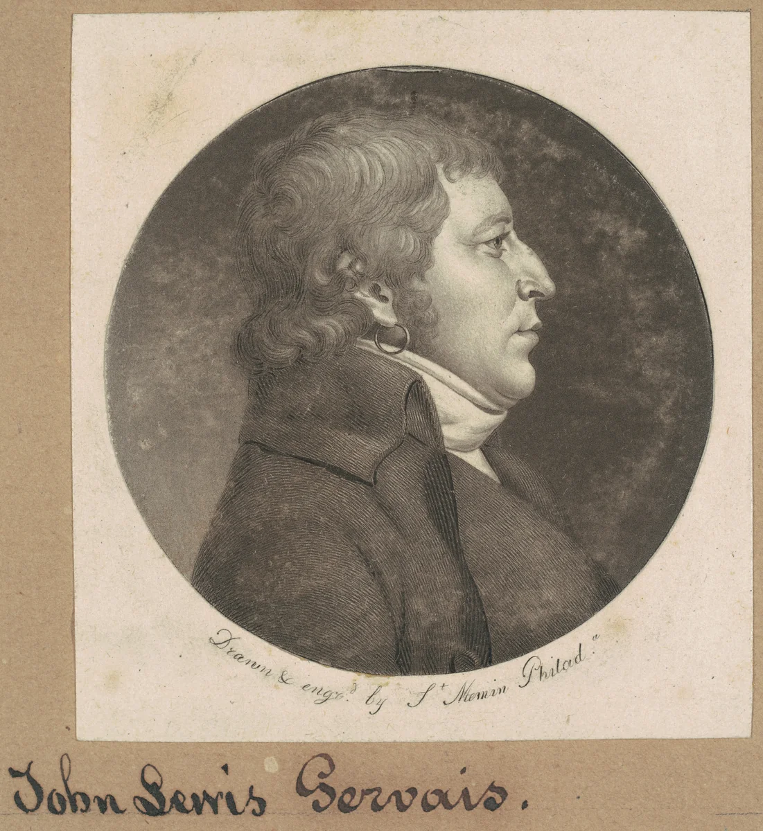 Charles N. D. Gervais by Charles B. J. Févret de Saint-Mémin, print, 1800