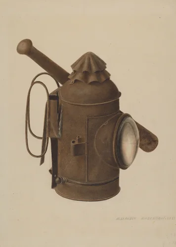 Police Lantern and Club by Alexander Anderson, index of american design, 1938