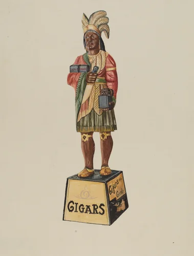 Cigar Store Indian by Marius Hansen, index of american design, 1935-1942
