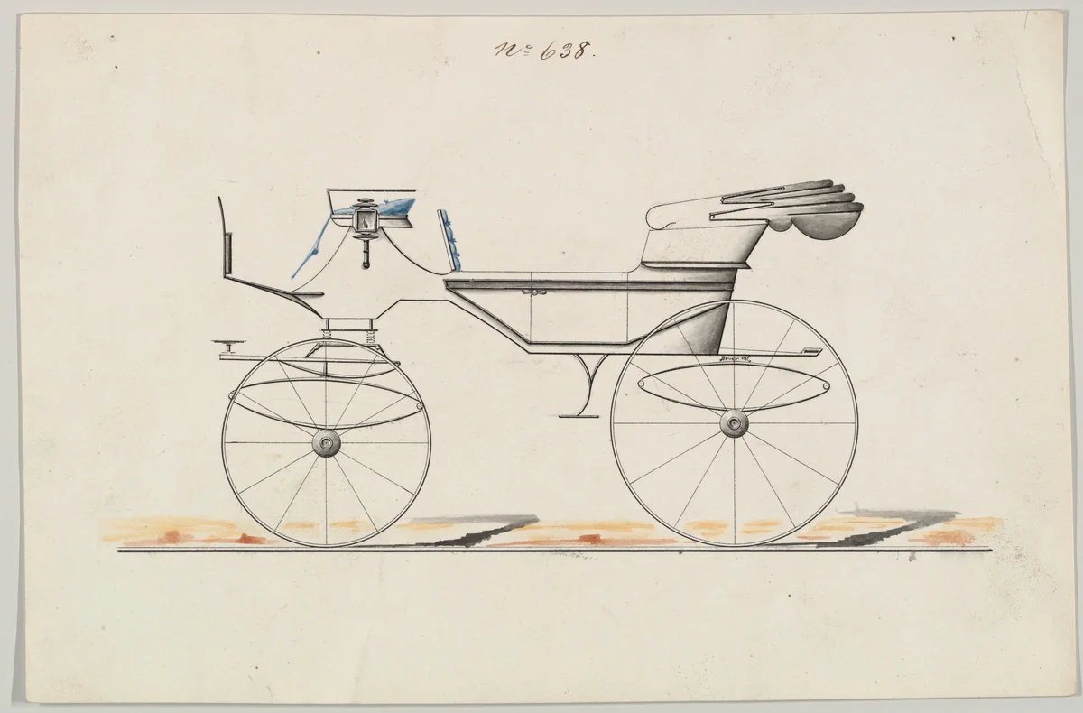 Design for Vis-à-vis, no. 638 by Brewster & Co., drawing, 1850-1870
