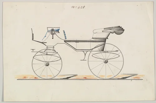 Design for Vis-à-vis, no. 638 by Brewster & Co., drawing, 1850-1870