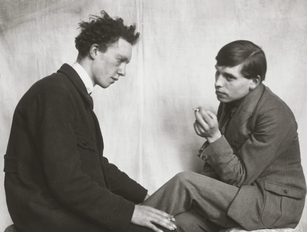 Bohemians [Willi Bongard and Gottfried Brockmann] by August Sander, photograph, 1922
