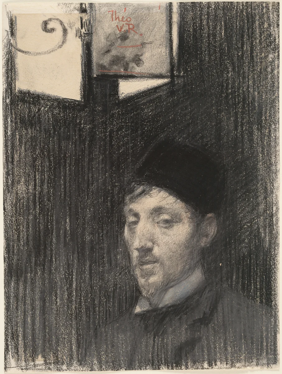 Self-Portrait by Théo van Rysselberghe, drawing, 1888