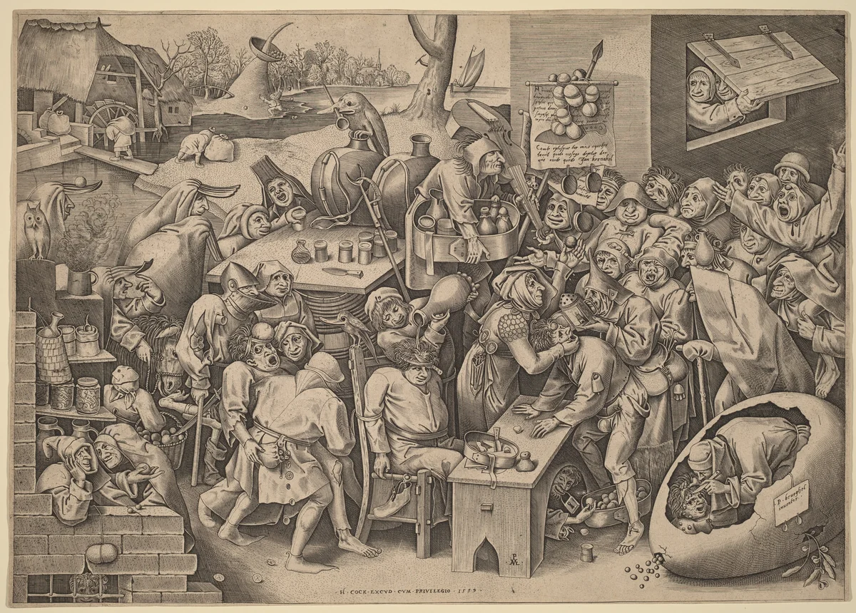 The Witch of Malleghem by Pieter van der Heyden
Pieter Bruegel the Elder
Hieronymus Cock, print, 1559