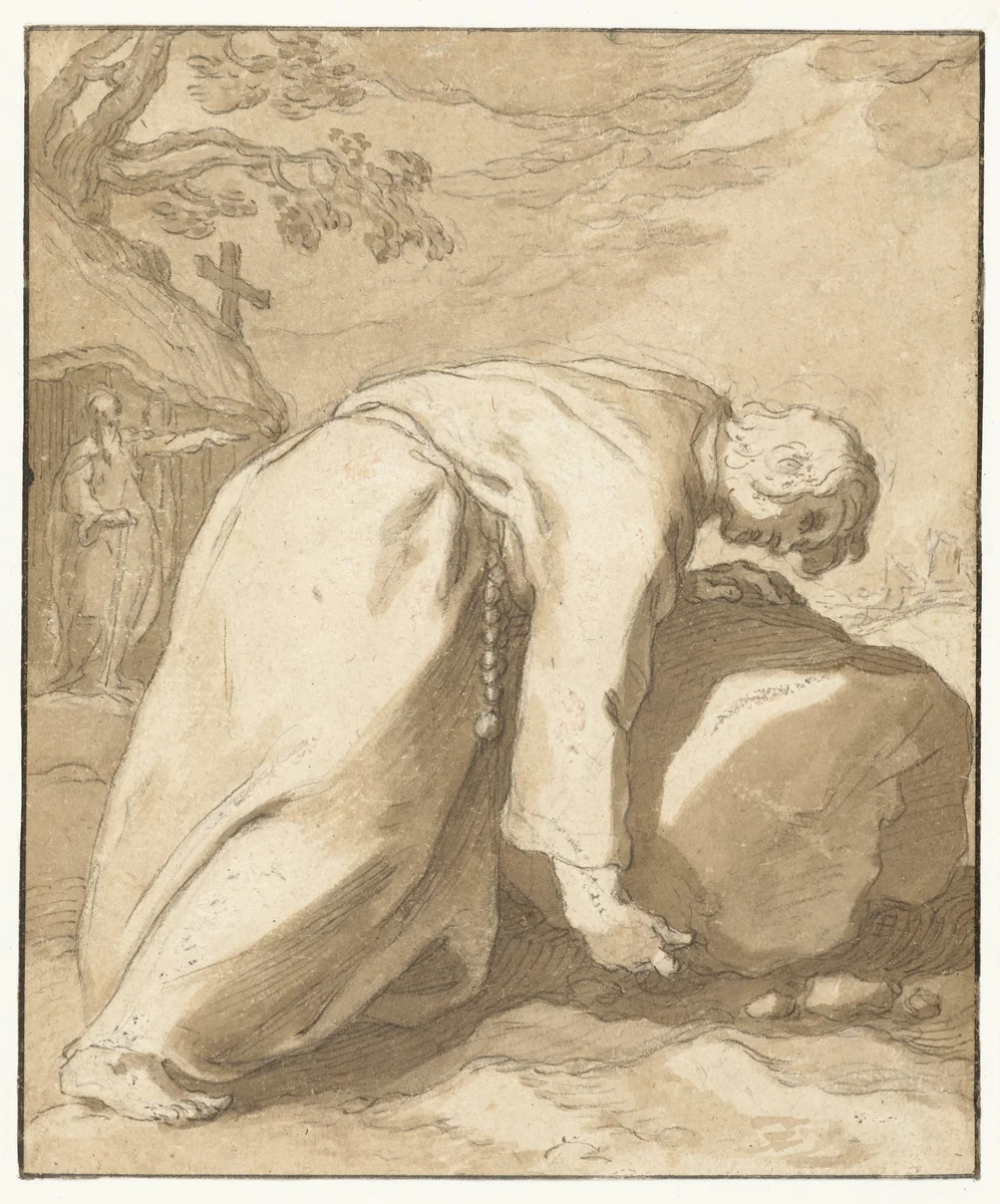 Heilige Elpidius en Heilige Aenesius by Abraham Bloemaert, drawing, 1602-1622
