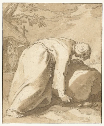 Heilige Elpidius en Heilige Aenesius by Abraham Bloemaert, drawing, 1602-1622