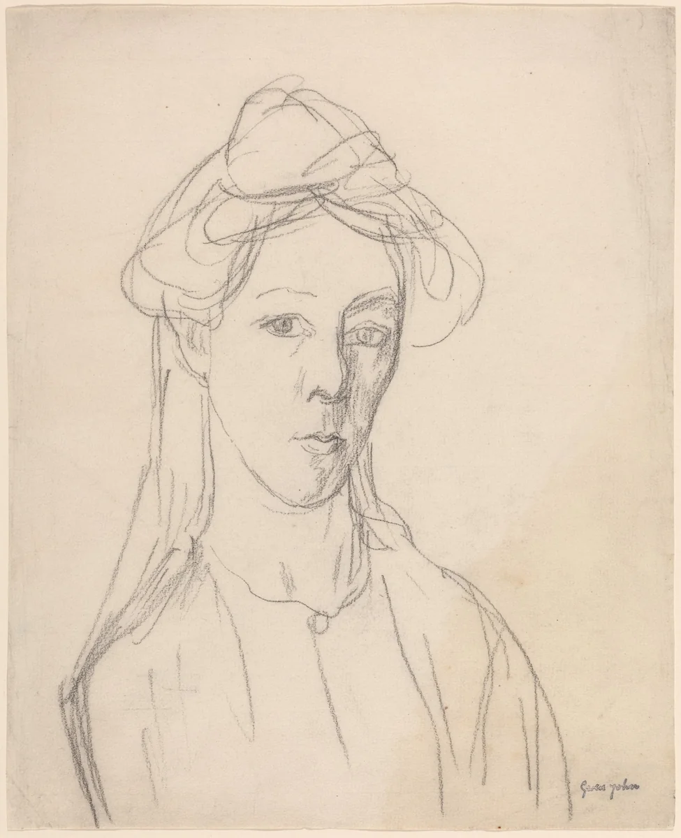 Self-Portrait by Gwen John, drawing, 1907-1909