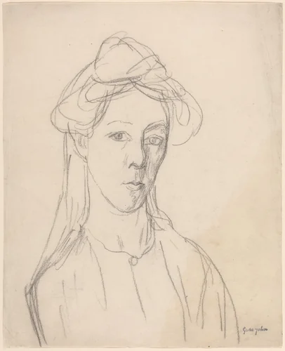 Self-Portrait by Gwen John, drawing, 1907-1909