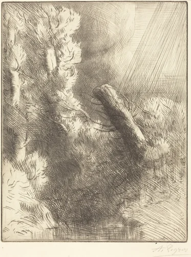 Memories of Fountainebleau in the Rain (Souvenir de Fountainebleau (Effet de pluie)) by Alphonse Legros, print, 1837-1911