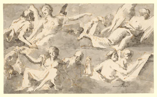 Frieze of Allegorical Figures by Giovanni Domenico Tiepolo, drawing, 1770-1804