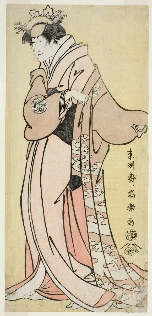 The Actor Nakayama Tomisaburo I as Lady Tsukuba, Wife of Yoshioki (Shodai Nakayama Tomisaburo no Yoshioki Midai Tsukuba Gozen) by Toshusai Sharaku (東洲斎 写楽), print, 1789-1799
