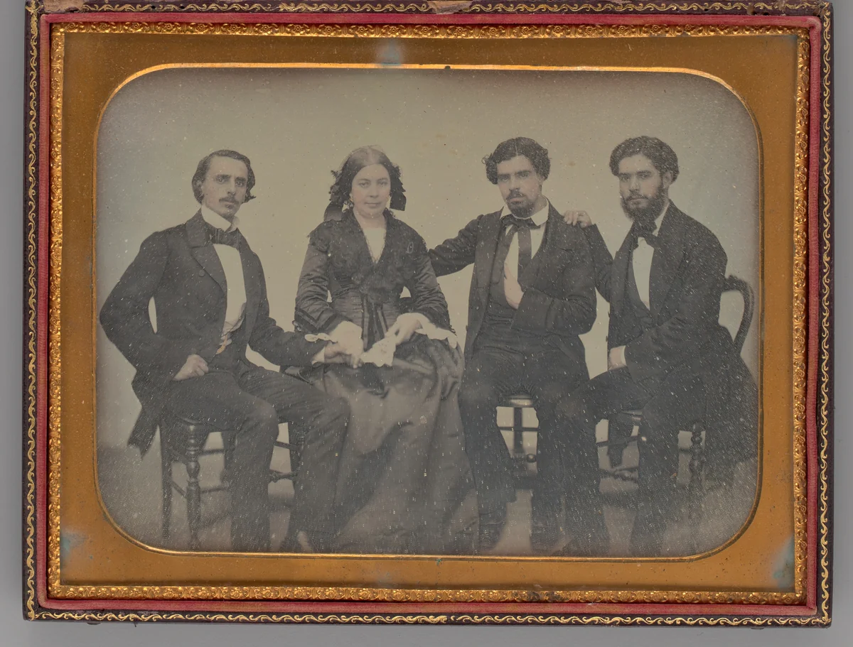 Untitled (Portrait of Three Men and One Woman) by Unknown maker, other, 1857